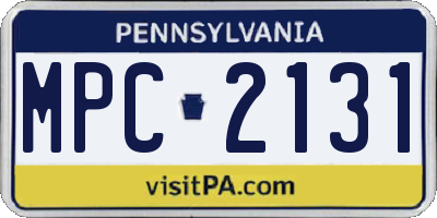 PA license plate MPC2131