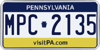 PA license plate MPC2135