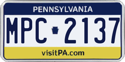 PA license plate MPC2137