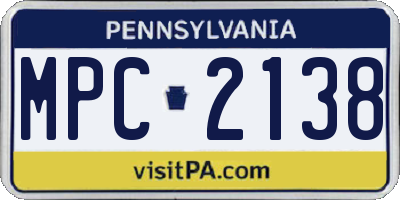 PA license plate MPC2138