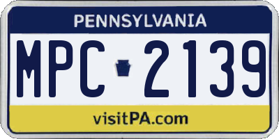 PA license plate MPC2139