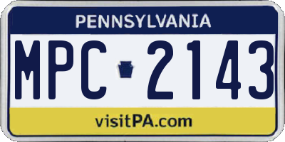 PA license plate MPC2143