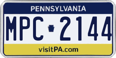PA license plate MPC2144