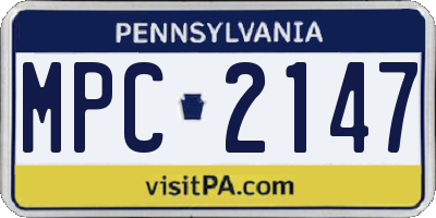 PA license plate MPC2147
