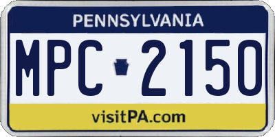 PA license plate MPC2150