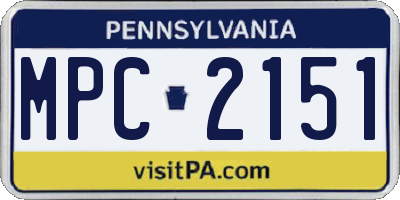 PA license plate MPC2151