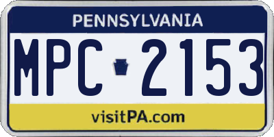 PA license plate MPC2153