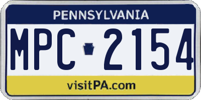 PA license plate MPC2154