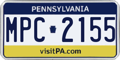 PA license plate MPC2155