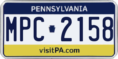 PA license plate MPC2158