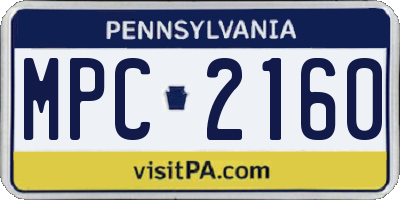 PA license plate MPC2160