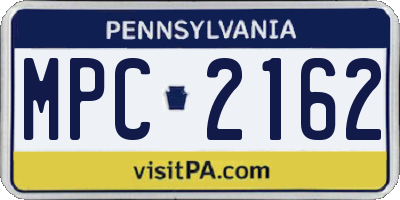 PA license plate MPC2162