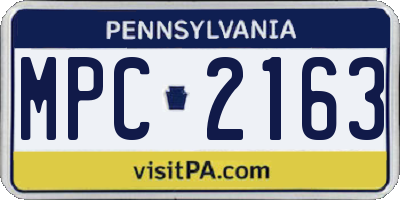PA license plate MPC2163