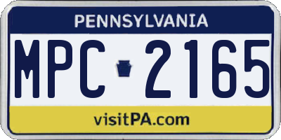 PA license plate MPC2165