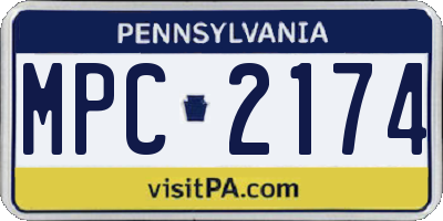 PA license plate MPC2174