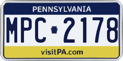 PA license plate MPC2178