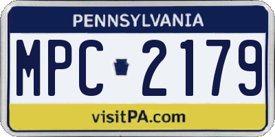 PA license plate MPC2179