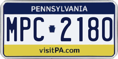 PA license plate MPC2180