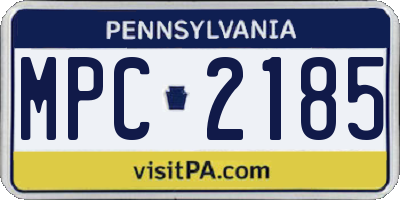 PA license plate MPC2185