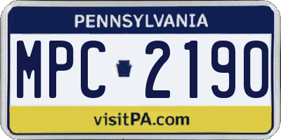 PA license plate MPC2190