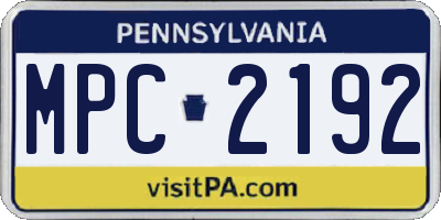 PA license plate MPC2192