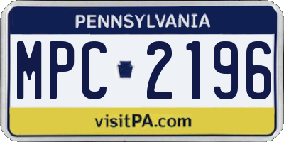 PA license plate MPC2196