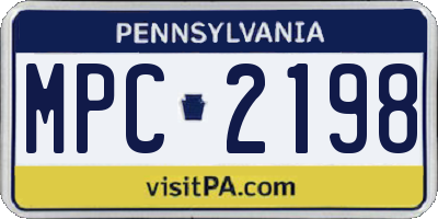 PA license plate MPC2198