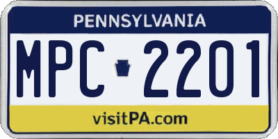 PA license plate MPC2201