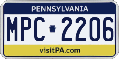 PA license plate MPC2206