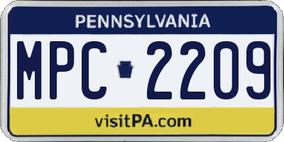 PA license plate MPC2209