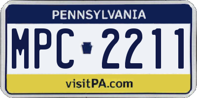 PA license plate MPC2211