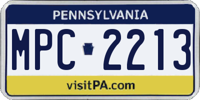 PA license plate MPC2213