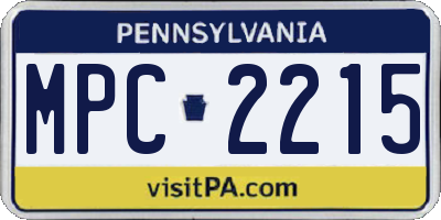 PA license plate MPC2215