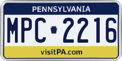 PA license plate MPC2216