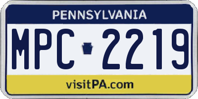 PA license plate MPC2219