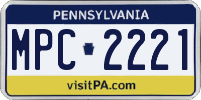 PA license plate MPC2221