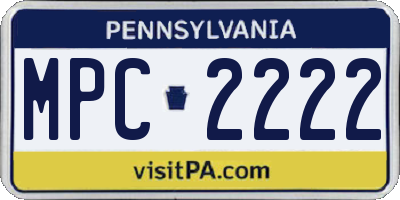 PA license plate MPC2222