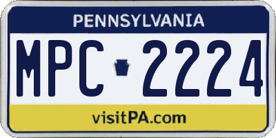 PA license plate MPC2224