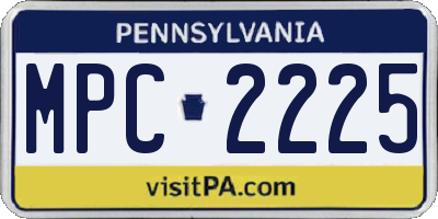 PA license plate MPC2225