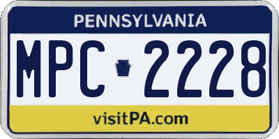 PA license plate MPC2228