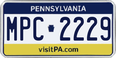 PA license plate MPC2229