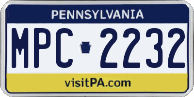 PA license plate MPC2232