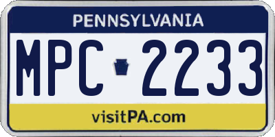 PA license plate MPC2233