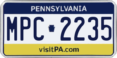 PA license plate MPC2235