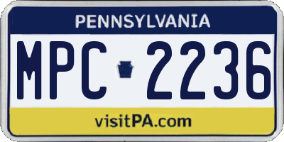PA license plate MPC2236