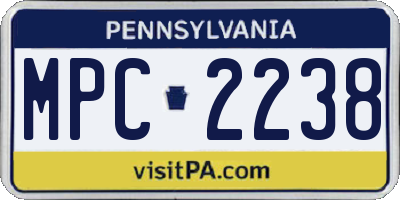 PA license plate MPC2238