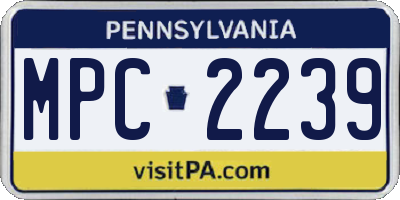 PA license plate MPC2239
