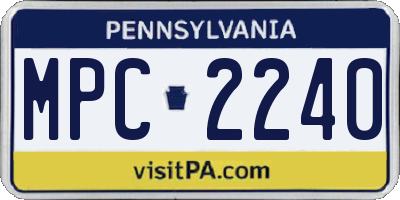 PA license plate MPC2240