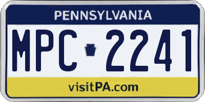 PA license plate MPC2241