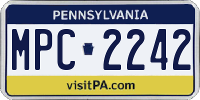 PA license plate MPC2242